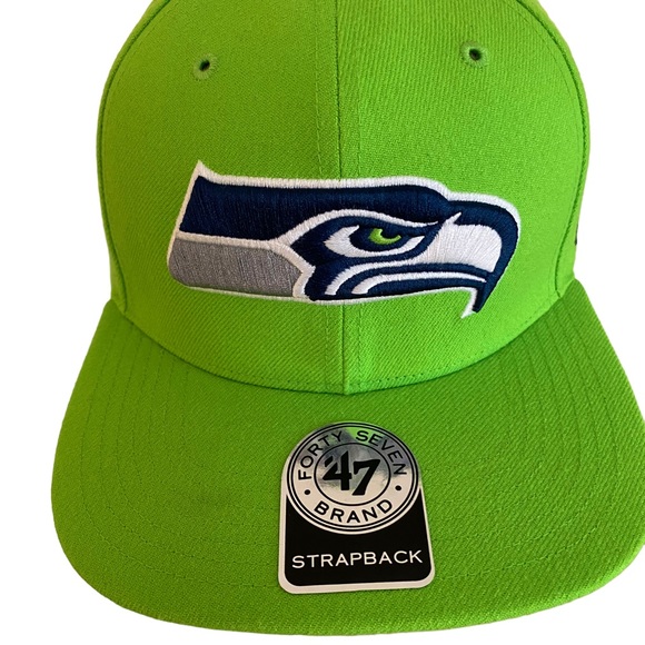 SEATTLE SEAHAWKS FORTY SEVEN BRAND EMBROIDERED STRAPBACK HAT - Picture 9 of 9